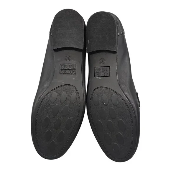 Womens Mootsies Tootsies Black Leather Loafers Flats Size 10W Comfort Slip On - Picture 6 of 12